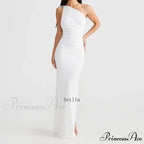 Halter Backless Ruched Elegant Sleeveless Split Summer-ready Midi Dress