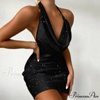 Halter Backless Sleeveless Tight Mini Bodycon Dress