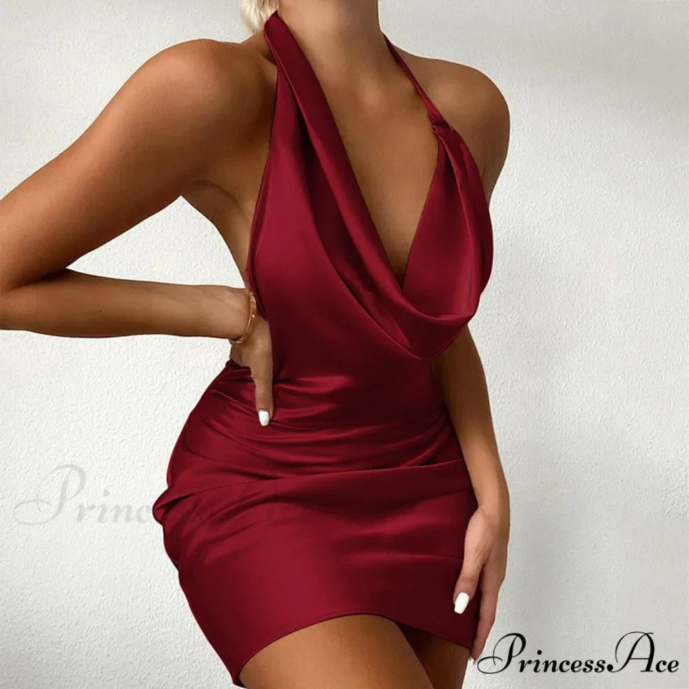 Halter Backless Sleeveless Tight Mini Bodycon Dress
