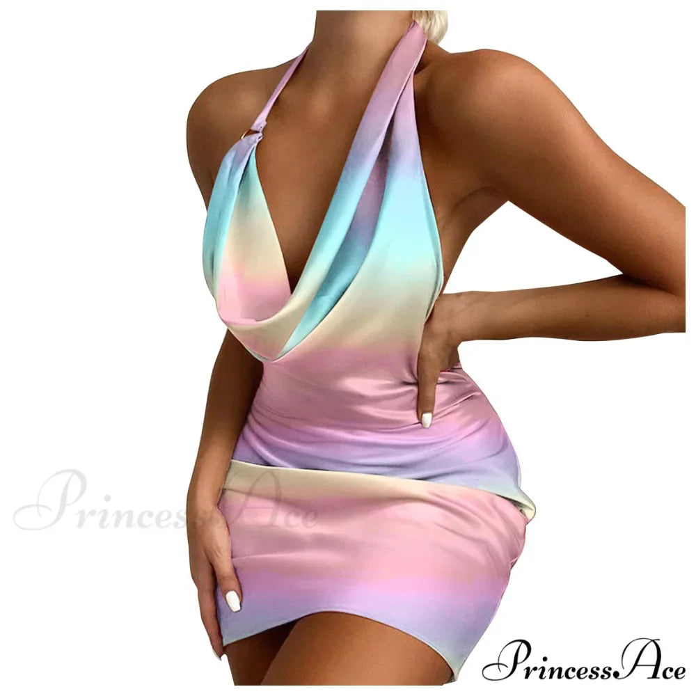 Halter Backless Sleeveless Tight Mini Bodycon Dress