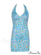 Halter Denim Graceful Corset Top