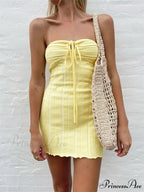 Halter Knitted Envelop Mini Dress