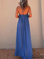 Halter Neck Casual Charming Resort Maxi Dress