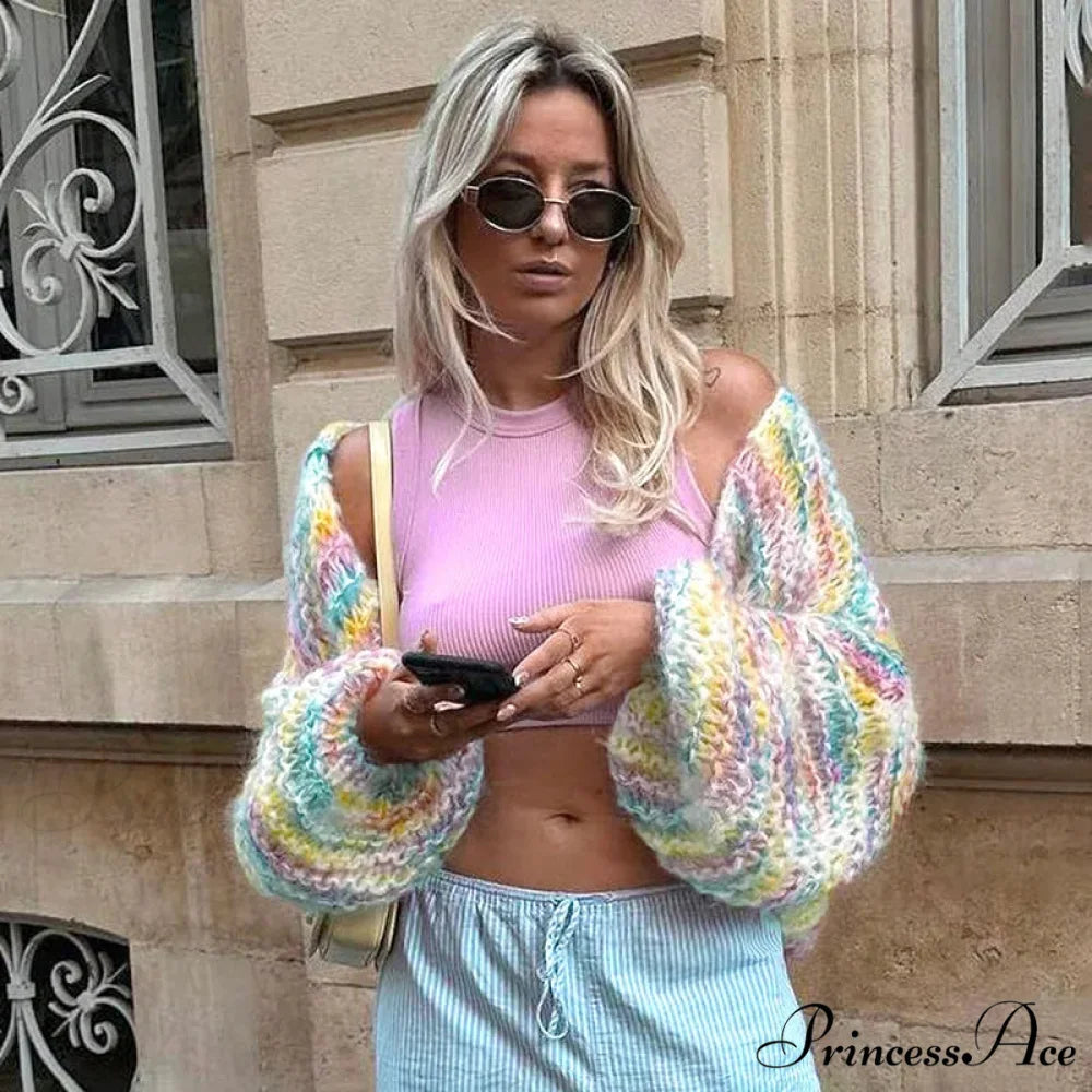 Handcrafted 3D Blossom Knitted Cardigan