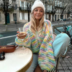 Handcrafted 3D Blossom Knitted Cardigan