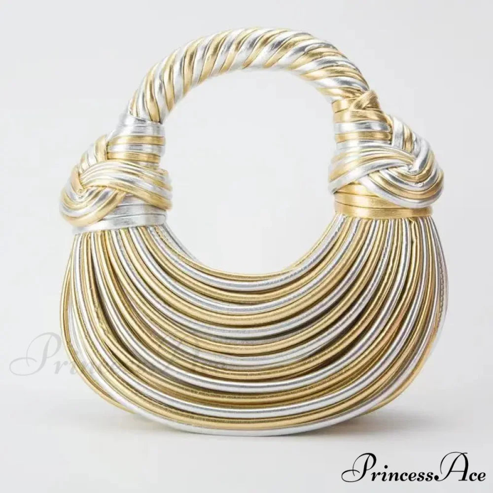 Handcrafted Pasta Gold Evening Clutch Purse