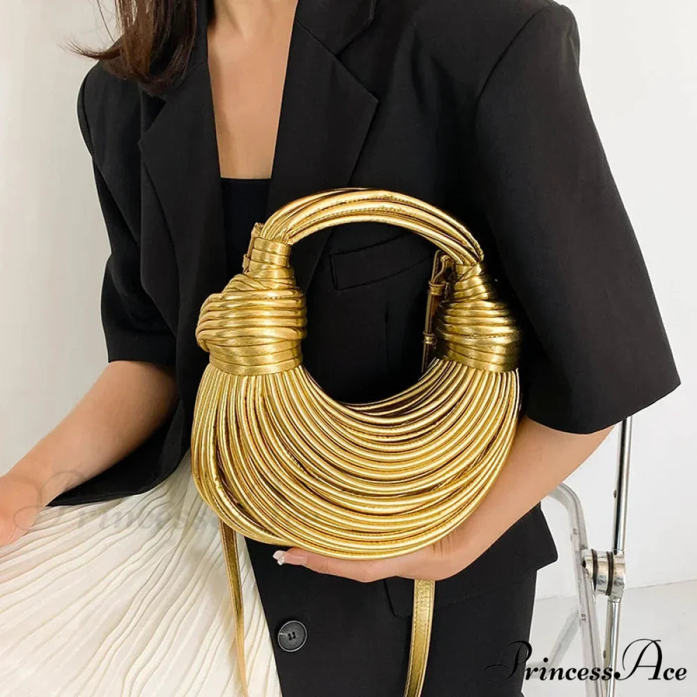 Handcrafted Pasta Gold Evening Clutch Purse