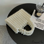 Handcrafted Pearl Beaded Evening Purses Clutch