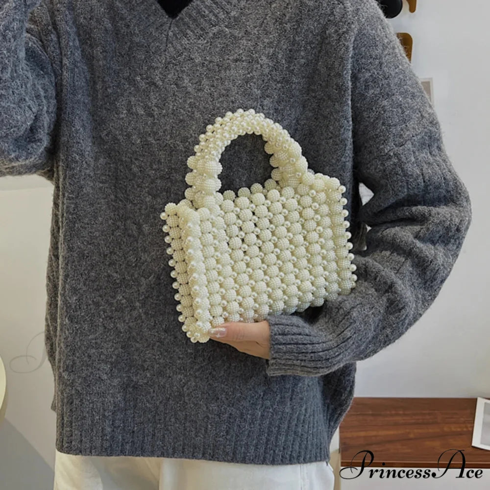 Handcrafted Pearl Beaded Evening Purses Clutch