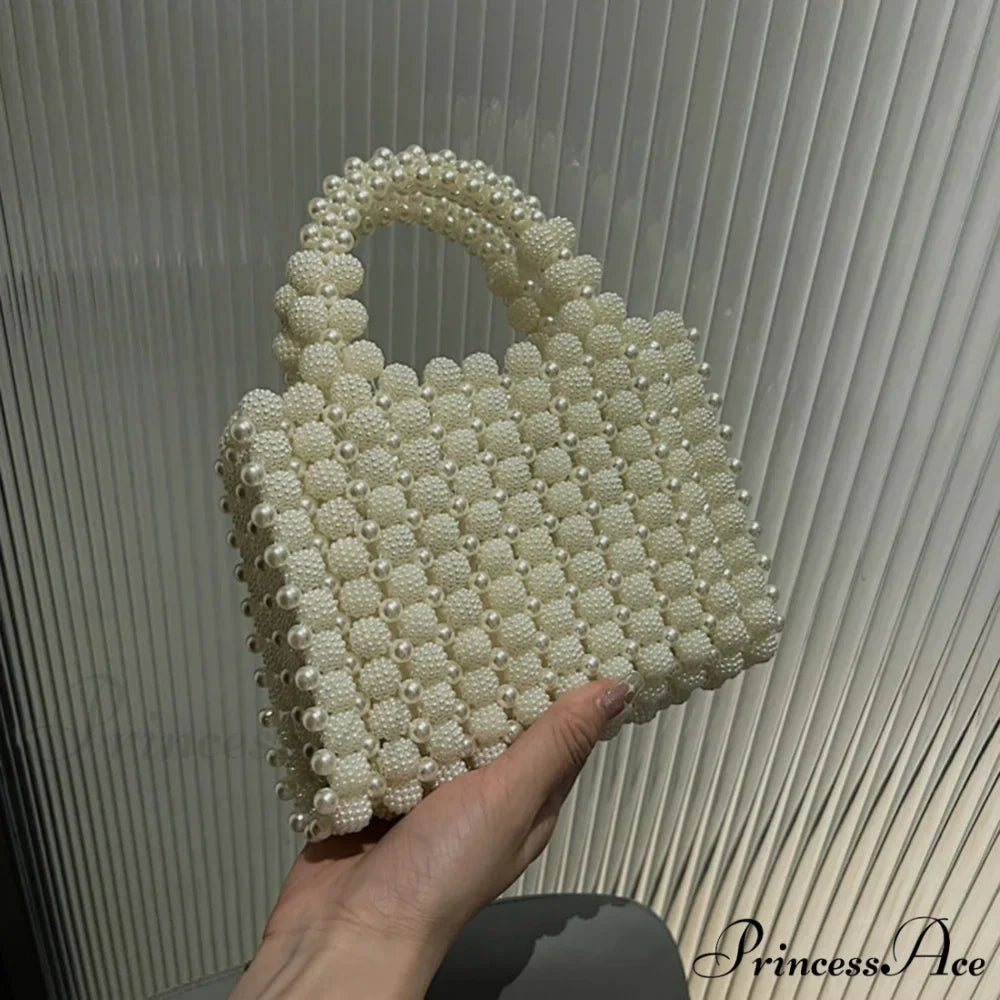 Handcrafted Pearl Beaded Evening Purses Clutch
