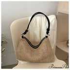 Handcrafted Plaited Straw Seaside Tote Bag