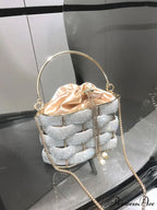 Handcrafted Sparkling Gemstone Lavish Crystal Purse Pail Bag