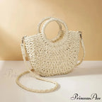 Handcrafted Straw Rattan Seaside Crossbody Purse