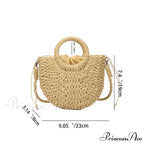 Handcrafted Straw Rattan Seaside Crossbody Purse