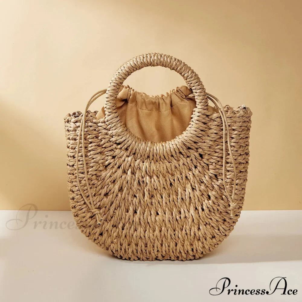 Handcrafted Straw Rattan Seaside Crossbody Purse