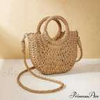 Handcrafted Straw Rattan Seaside Crossbody Purse