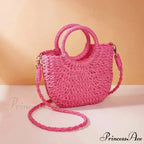 Handcrafted Straw Rattan Seaside Crossbody Purse