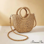 Handcrafted Straw Rattan Seaside Crossbody Purse