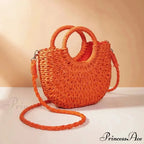 Handcrafted Straw Rattan Seaside Crossbody Purse