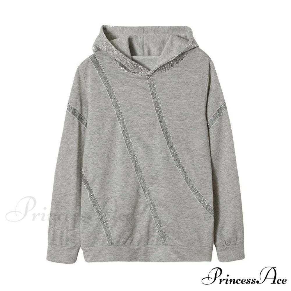 Harajuku Casual Long Sleeve Sequin Hoodies