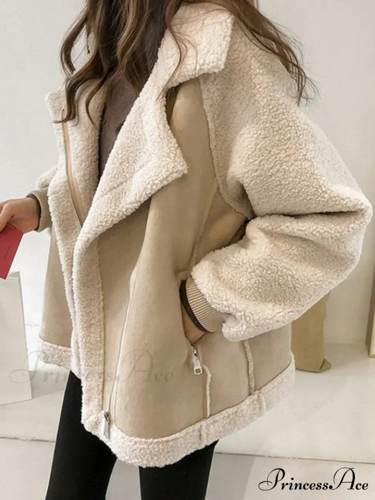 Harajuku Faux Leather Fur Patchwork Coat