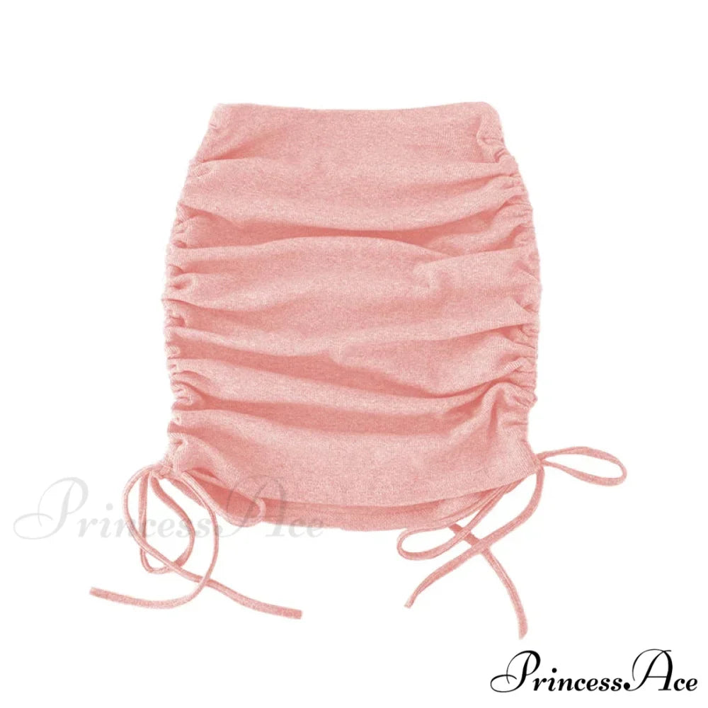 Harajuku Sexy Elastic Knitting Thread Side Drawstring Stylish Comfortable Skirt