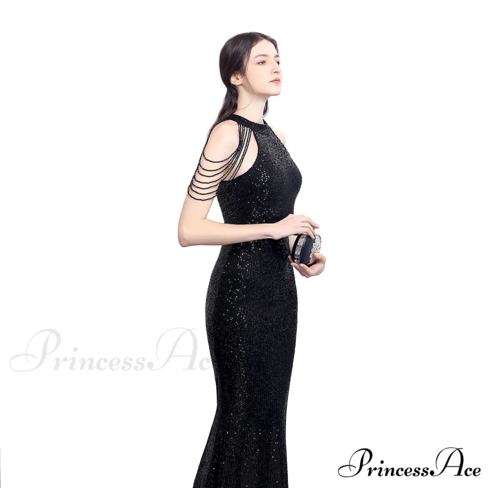 Harper formal Stylish sequin halterneck dress