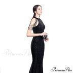 Harper formal Stylish sequin halterneck dress