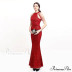 Harper formal Stylish sequin halterneck dress