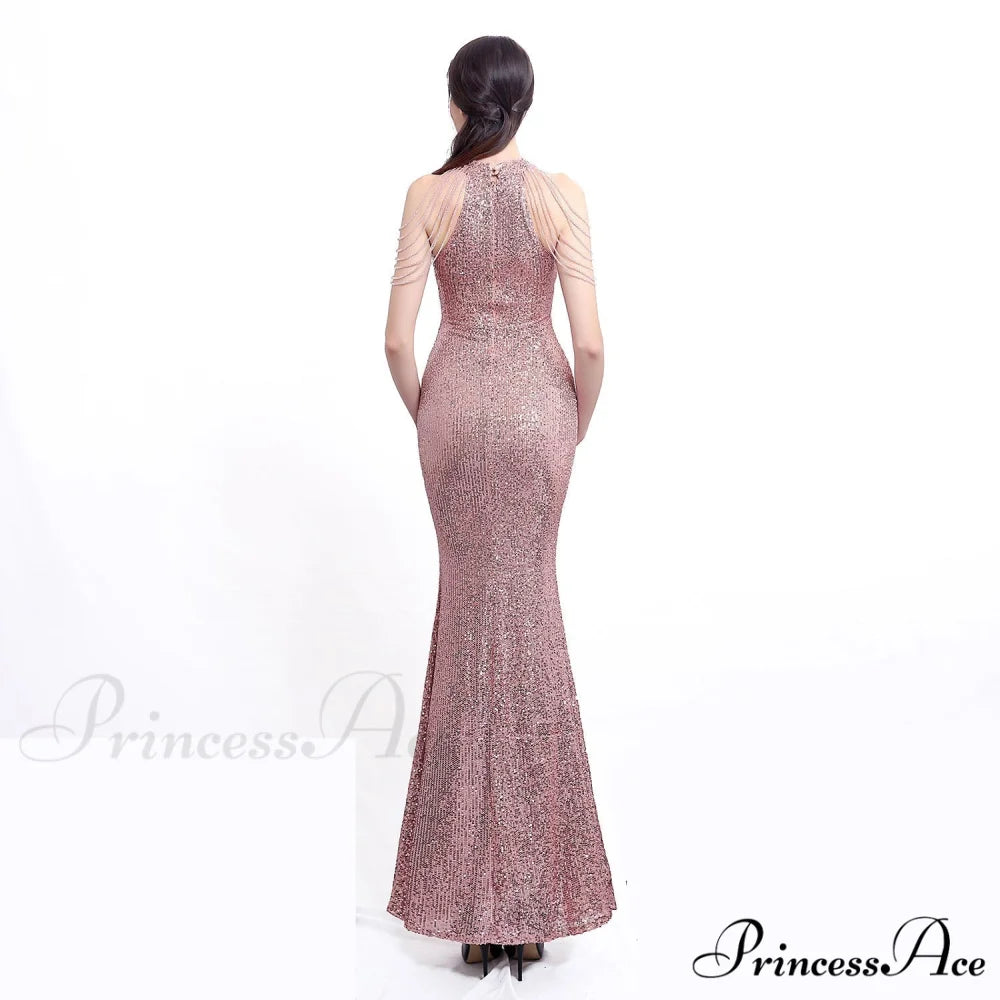 Harper formal Stylish sequin halterneck dress