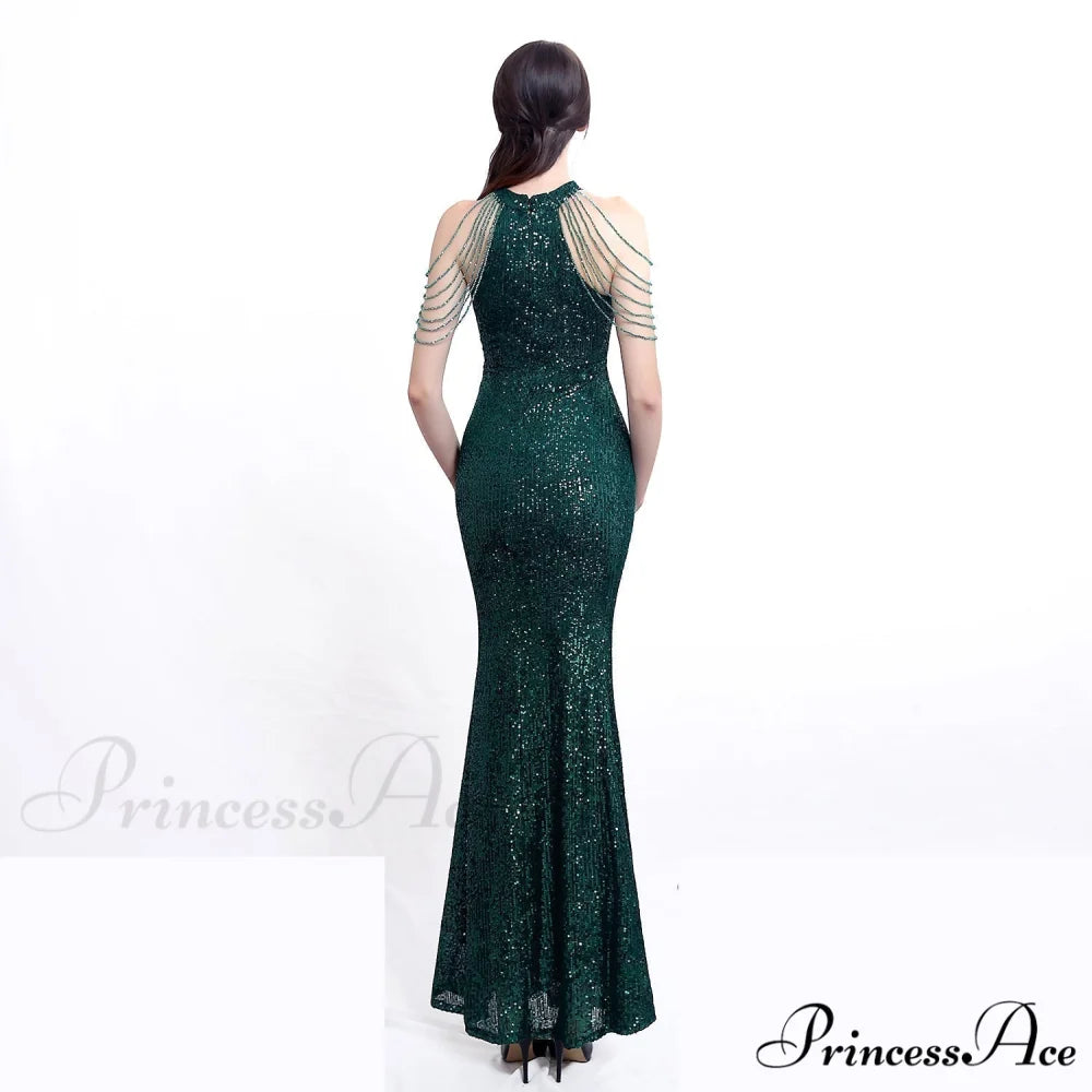 Harper formal Stylish sequin halterneck dress