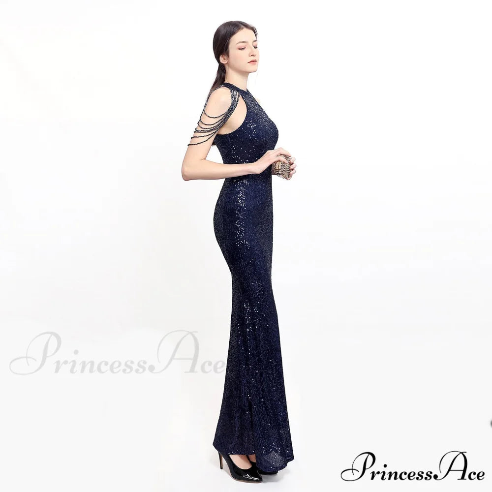 Harper formal Stylish sequin halterneck dress