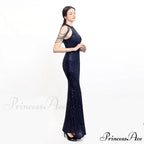 Harper formal Stylish sequin halterneck dress