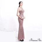 Harper formal Stylish sequin halterneck dress