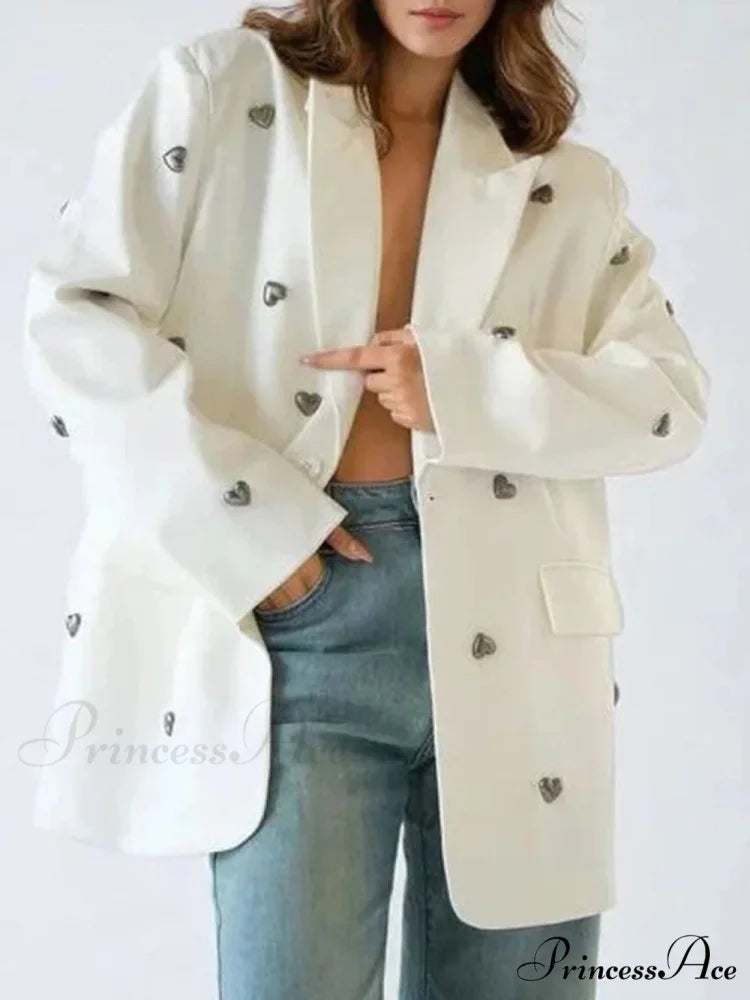 Heart Decoration Blazer Coat