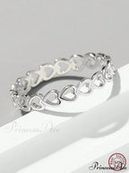 Heart Design Silver Wedding Band Ring