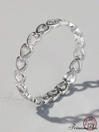 Heart Design Silver Wedding Band Ring