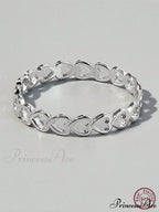 Heart Design Silver Wedding Band Ring