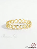 Heart Design Silver Wedding Band Ring