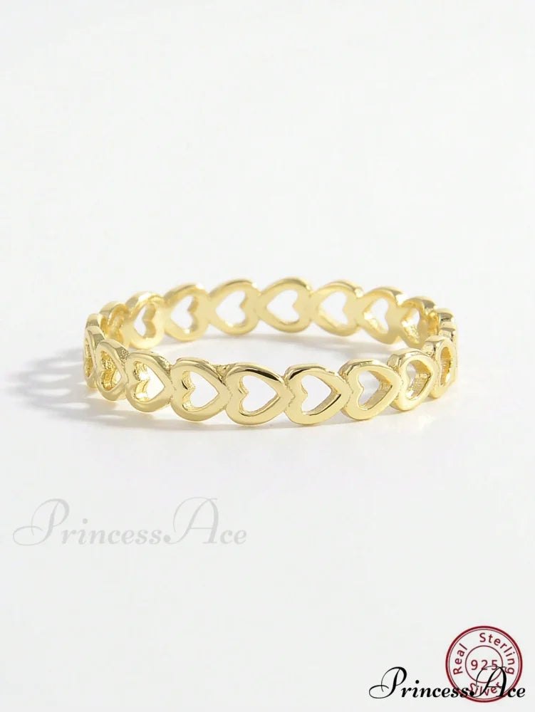 Heart Design Silver Wedding Band Ring