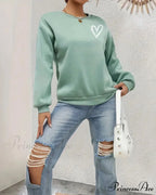 Heart in Sweatshirt Solid Design Color