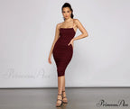 Heart Of Glam Charming Ruched Midi Dress