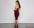 Heart Of Glam Charming Ruched Midi Dress