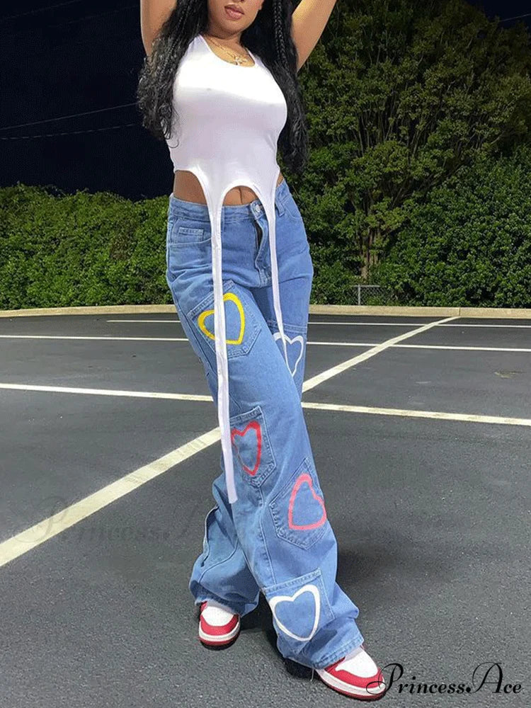 Heart Pattern Graceful Zipper Hoodie