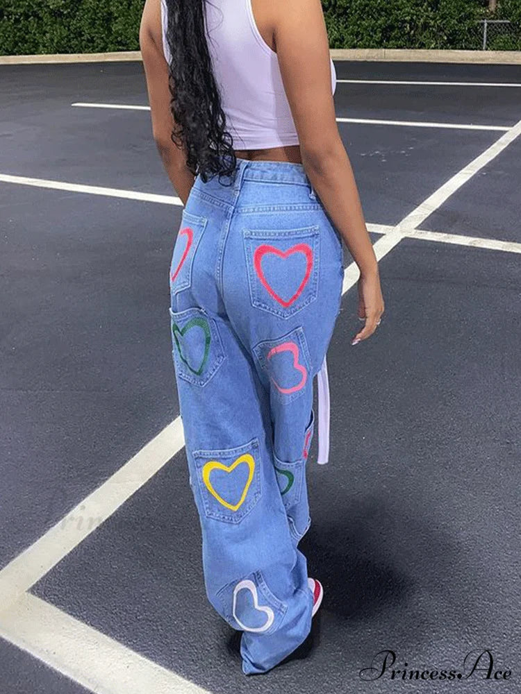 Heart Pattern Graceful Zipper Hoodie