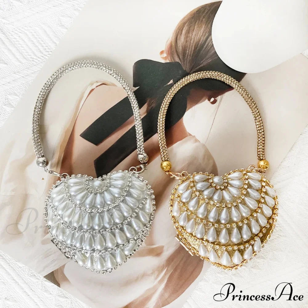 Heart Shape Glittering Diamond Purse