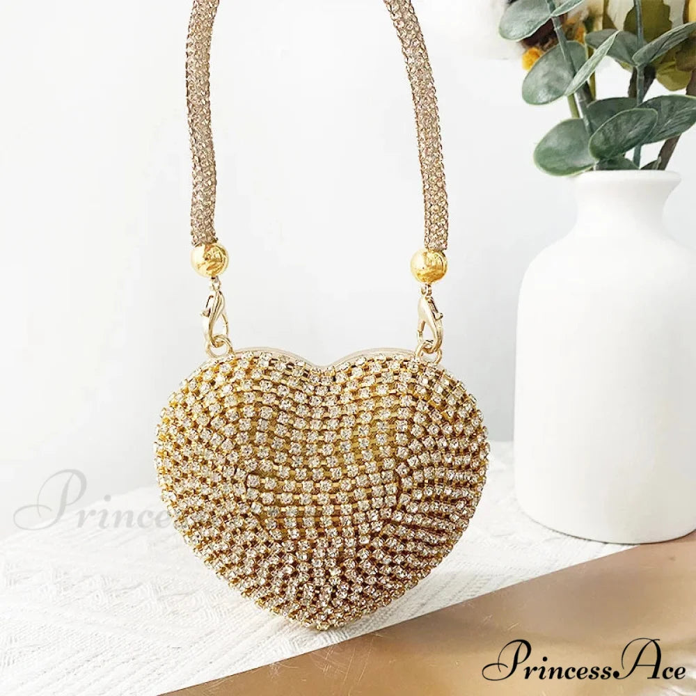 Heart Shape Glittering Diamond Purse
