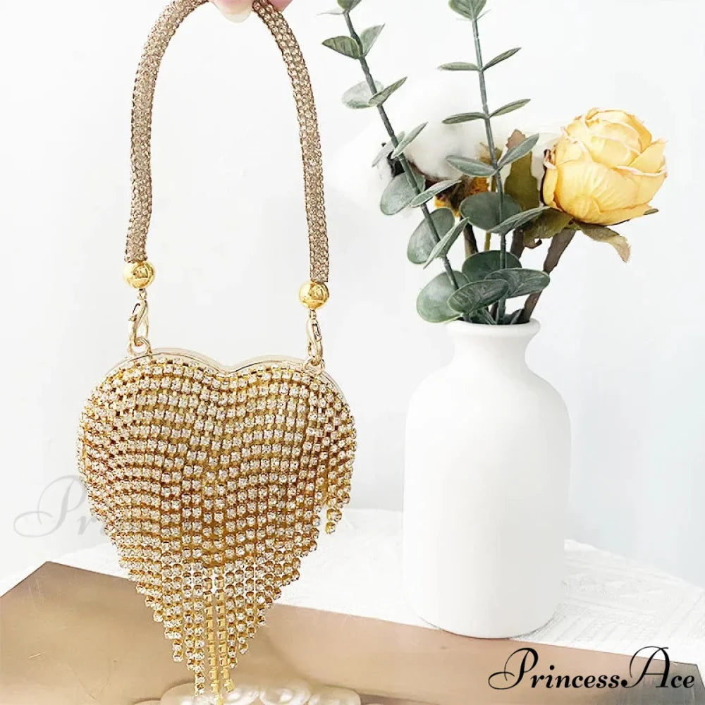 Heart Shape Glittering Diamond Purse