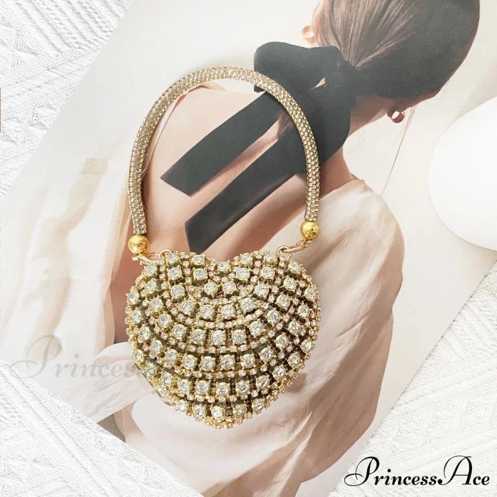 Heart Shape Glittering Diamond Purse