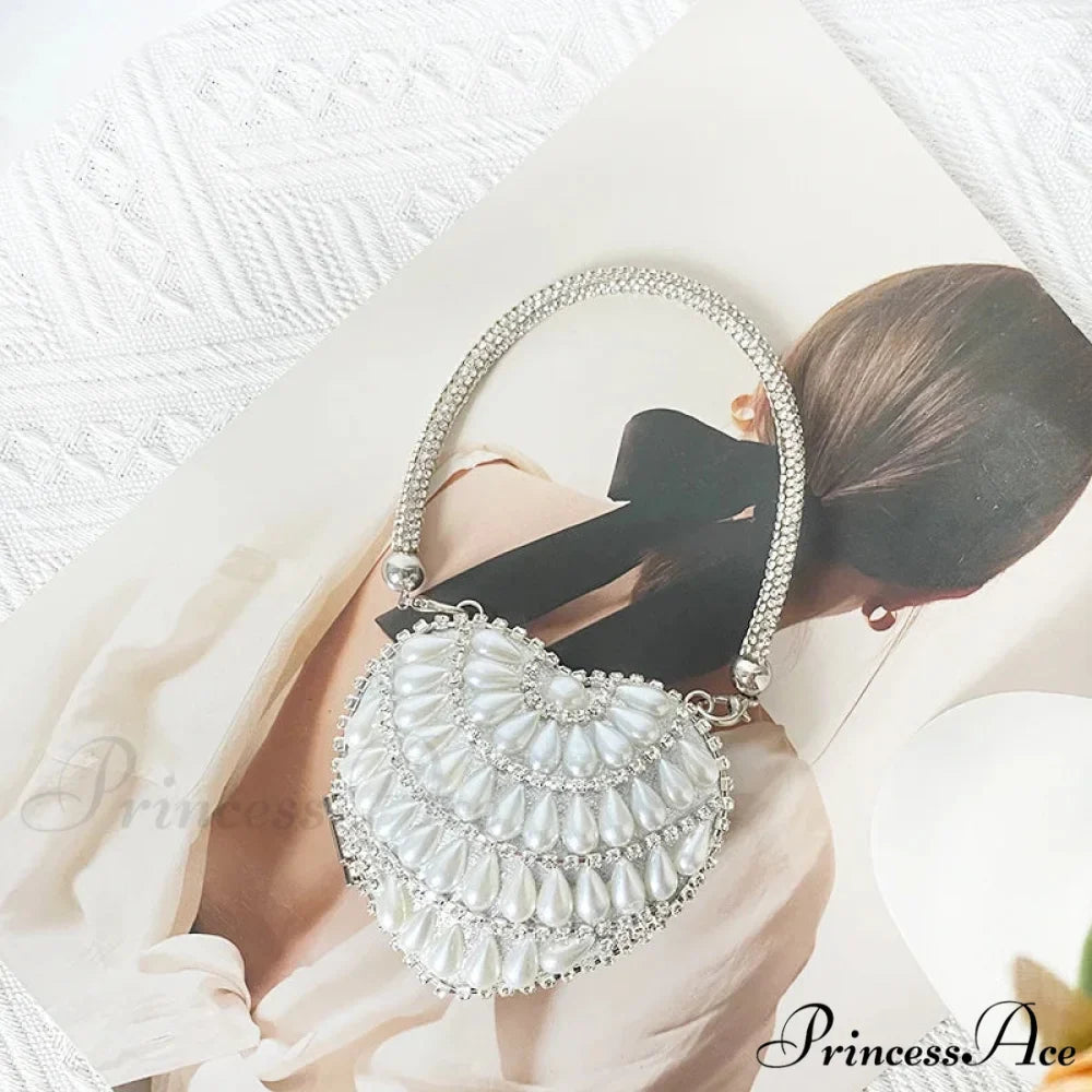 Heart Shape Glittering Diamond Purse